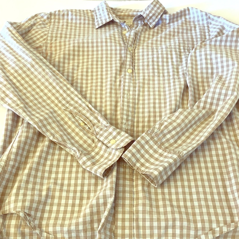 J. Crew Men Button Down Cotton Checkered  Shirt